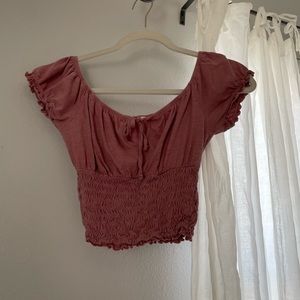 PacSun Rose Pink Tie Blouse